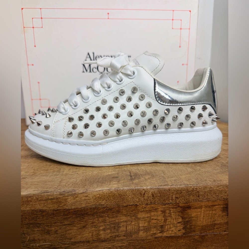 Alexander McQueen Oversized White Studded Sneakers - Size 36